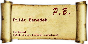 Pilát Benedek névjegykártya